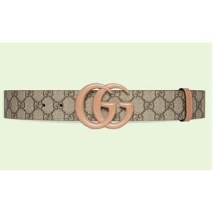 Gucci Double G Marmont Wide Belt 80 Brown Monogram Canvas Supreme